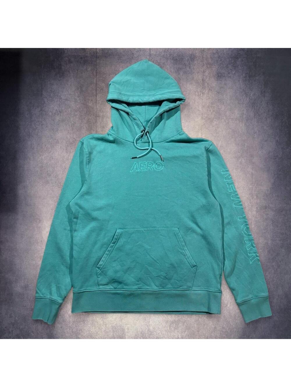 y2k Aeropostale teal hoodie with embroidered logo